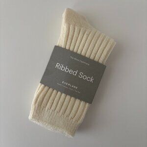 NEW Everlane The Wool-Cashmere Ribbed Sock Size Medium (7-9.5) One Pair